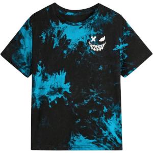 imageSweatyRocks Boys Graphic T Shirts Crewneck Short Sleeve Tie Dye Casual Tee TopRoyal Blue