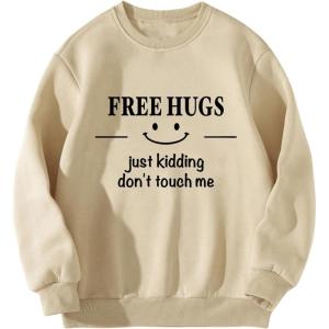 imageSweatyRocks Girls Sweatshirt Letter Graphic Round Neck Long Sleeve Drop Shoulder Pullover ShirtsApricot