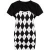 imageSweatyRocks Girls 2 Piece Outfits Argyle Print Cami Mini Dress with Short Sleeve Crop TeeBlack