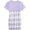 imageSweatyRocks Girls 2 Piece Outfits Argyle Print Cami Mini Dress with Short Sleeve Crop TeeLavender