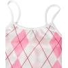 imageSweatyRocks Girls 2 Piece Outfits Argyle Print Cami Mini Dress with Short Sleeve Crop TeePink White