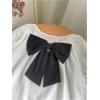 imageSweatyRocks Girls Short Sleeve Shirts Summer Crewneck Tops Casual Cute Bow Puff Sleeve BlousesBlack and White