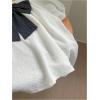 imageSweatyRocks Girls Short Sleeve Shirts Summer Crewneck Tops Casual Cute Bow Puff Sleeve BlousesBlack and White