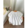 imageSweatyRocks Girls Short Sleeve Shirts Summer Crewneck Tops Casual Cute Bow Puff Sleeve BlousesBlack and White