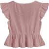 imageSweatyRocks Womens Ruffle Hem Cap Sleeve Shirts Sweetheart Neck Peplum Blouse TopDusty Pink