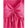 imageSweatyRocks Womens Ruffle Hem Cap Sleeve Shirts Sweetheart Neck Peplum Blouse TopHot Pink