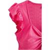 imageSweatyRocks Womens Ruffle Hem Cap Sleeve Shirts Sweetheart Neck Peplum Blouse TopHot Pink