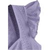 imageSweatyRocks Womens Ruffle Hem Cap Sleeve Shirts Sweetheart Neck Peplum Blouse TopLilac Purple