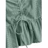 imageSweatyRocks Womens Ruffle Hem Cap Sleeve Shirts Sweetheart Neck Peplum Blouse TopMint Green