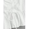 imageSweatyRocks Womens Ruffle Hem Cap Sleeve Shirts Sweetheart Neck Peplum Blouse TopWhite