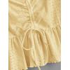 imageSweatyRocks Womens Ruffle Hem Cap Sleeve Shirts Sweetheart Neck Peplum Blouse TopYellow