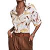 imageSweatyRocks Womens Short Sleeve Cute Print Button Down Shirt TopsBeige Animal