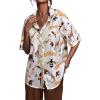 imageSweatyRocks Womens Short Sleeve Cute Print Button Down Shirt TopsBeige Animal