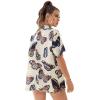 imageSweatyRocks Womens Short Sleeve Cute Print Button Down Shirt TopsButterfly Beige