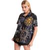 imageSweatyRocks Womens Short Sleeve Cute Print Button Down Shirt TopsGraphic Black