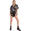 imageSweatyRocks Womens Short Sleeve Cute Print Button Down Shirt TopsGraphic Black