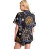imageSweatyRocks Womens Short Sleeve Cute Print Button Down Shirt TopsGraphic Black