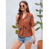 imageSweatyRocks Womens Short Sleeve Cute Print Button Down Shirt TopsLeopard Burnt Orange