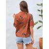 imageSweatyRocks Womens Short Sleeve Cute Print Button Down Shirt TopsLeopard Burnt Orange
