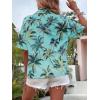 imageSweatyRocks Womens Short Sleeve Cute Print Button Down Shirt TopsMint Blue