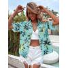 imageSweatyRocks Womens Short Sleeve Cute Print Button Down Shirt TopsMint Blue