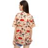 imageSweatyRocks Womens Short Sleeve Cute Print Button Down Shirt TopsMushroom Apricot