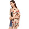 imageSweatyRocks Womens Short Sleeve Cute Print Button Down Shirt TopsMushroom Apricot