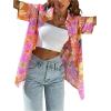 imageSweatyRocks Womens Short Sleeve Cute Print Button Down Shirt TopsPink Floral