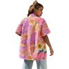 imageSweatyRocks Womens Short Sleeve Cute Print Button Down Shirt TopsPink Floral