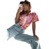 imageSweatyRocks Womens Short Sleeve Cute Print Button Down Shirt TopsPink Floral