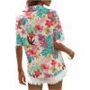 imageSweatyRocks Womens Short Sleeve Cute Print Button Down Shirt TopsRed Green