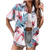 imageSweatyRocks Womens Short Sleeve Cute Print Button Down Shirt TopsWhite Floral