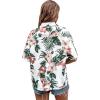 imageSweatyRocks Womens Short Sleeve Cute Print Button Down Shirt TopsWhite Green