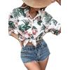 imageSweatyRocks Womens Short Sleeve Cute Print Button Down Shirt TopsWhite Green