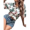 imageSweatyRocks Womens Short Sleeve Cute Print Button Down Shirt TopsWhite Green