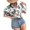 imageSweatyRocks Womens Short Sleeve Cute Print Button Down Shirt TopsWhite Green