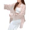 imageSweatyRocks Womens Button Down Blouses Long Sleeve Sun Protection Sheer Shirts Loose Casual TopsPink