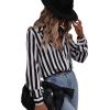 imageSweatyRocks Womens Casual Long Sleeve Striped Button Front Collared Blouse ShirtBlack White