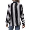 imageSweatyRocks Womens Casual Long Sleeve Striped Button Front Collared Blouse ShirtBlack White