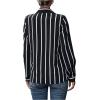 imageSweatyRocks Womens Casual Long Sleeve Striped Button Front Collared Blouse ShirtBlack and White