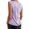 imageSweatyRocks Womens Elegant Sleeveless Round Neck Satin Blouse Solid Zipper Back Shirt Tank TopLilac Purple