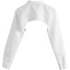 imageSweatyRocks Womens Long Sleeve Button Front Collared Ultra Crop Blouse Shirt TopWhite