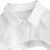 imageSweatyRocks Womens Long Sleeve Button Front Collared Ultra Crop Blouse Shirt TopWhite