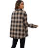 imageSweatyRocks Womens Plaid Button Front Long Sleeve High Low Shirt Blouse TopBeige Black
