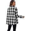 imageSweatyRocks Womens Plaid Button Front Long Sleeve High Low Shirt Blouse TopBlack White Tartan