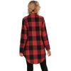 imageSweatyRocks Womens Plaid Button Front Long Sleeve High Low Shirt Blouse TopBlack and Red