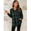 imageSweatyRocks Womens Plaid Button Front Long Sleeve High Low Shirt Blouse TopDark Green