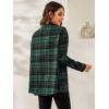 imageSweatyRocks Womens Plaid Button Front Long Sleeve High Low Shirt Blouse TopDark Green