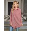 imageSweatyRocks Womens Plaid Button Front Long Sleeve High Low Shirt Blouse TopPink