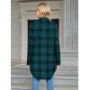 imageSweatyRocks Womens Plaid Button Front Long Sleeve High Low Shirt Blouse TopSolid Green